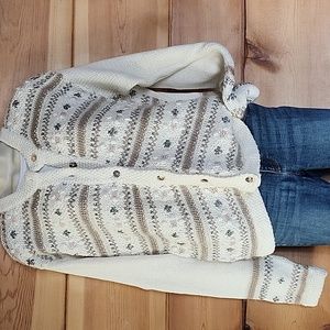 Casual Corner Limited Edition Chunky Knit Cozy Button-Up Cardigan Sweater Sz L